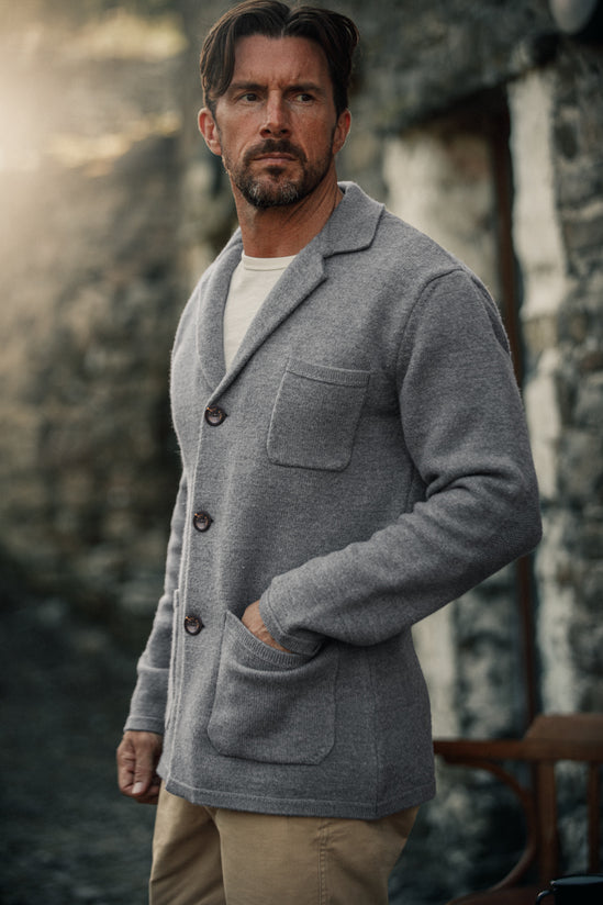 Denton Merino Wool Blazer Grey Marl