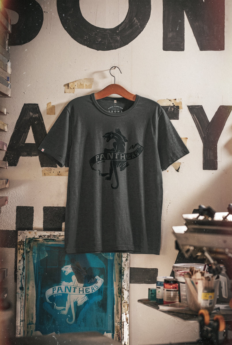 Panthers Slub T-Shirt Black Fade | Mens T-Shirt | &SONS