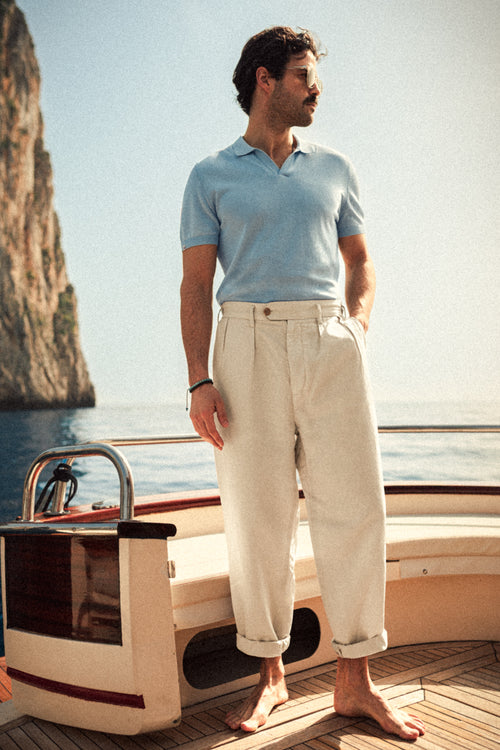 mens linen dress trousers &SONS Harland Trousers Natural 32