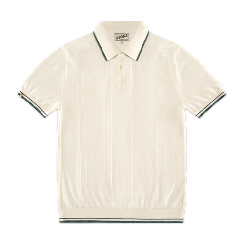 Zetta Knitted Polo Off White | Mens Polo Shirt | &SONS