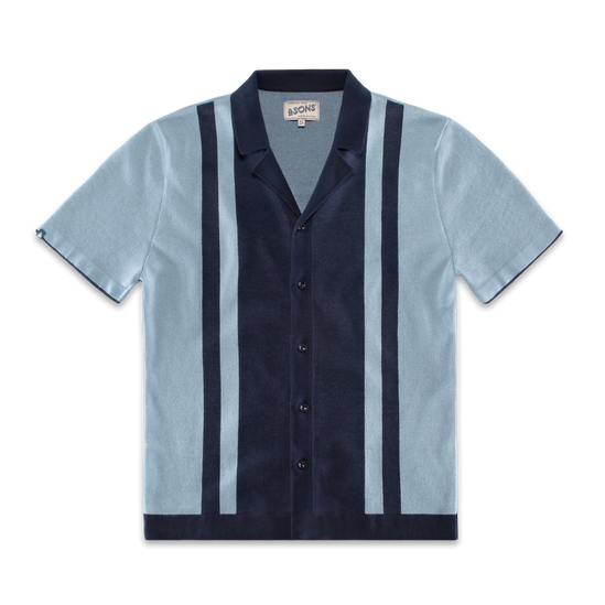 Milano Knitted Polo Shirt Blue