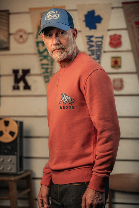 Editions Embroidery Rosso Back Yoke Sweatshirt Red