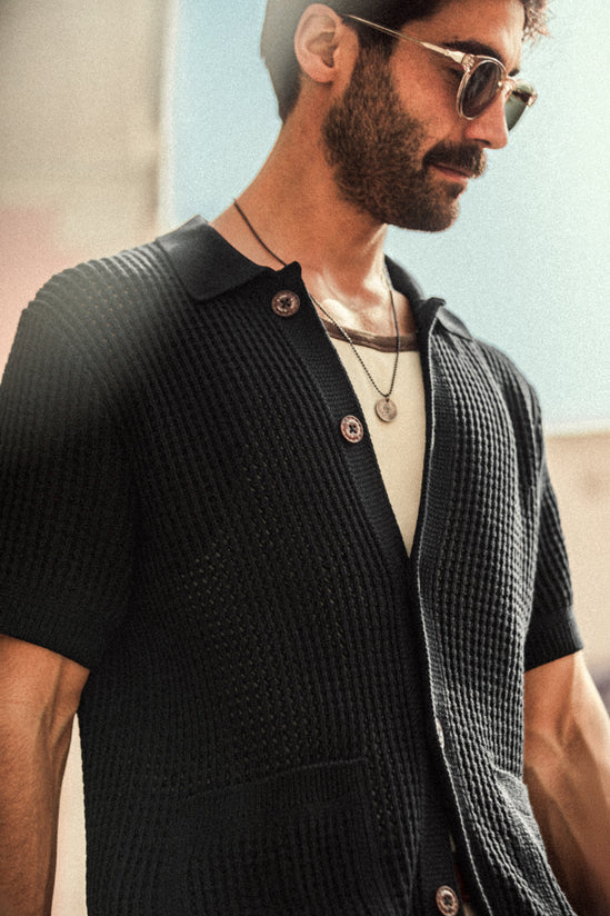 Santo Crochet Cardigan Black