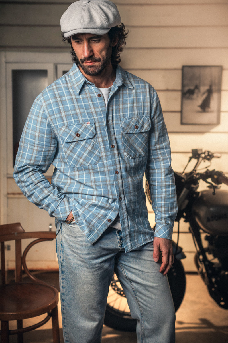 McQueen Stockman Shirt Blue Check | Men's Shirts | &SONS