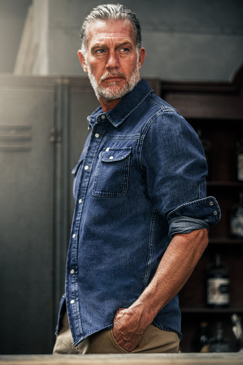 blue denim dress shirt mens Sunday Shirt Denim | Men's Denim Shirt