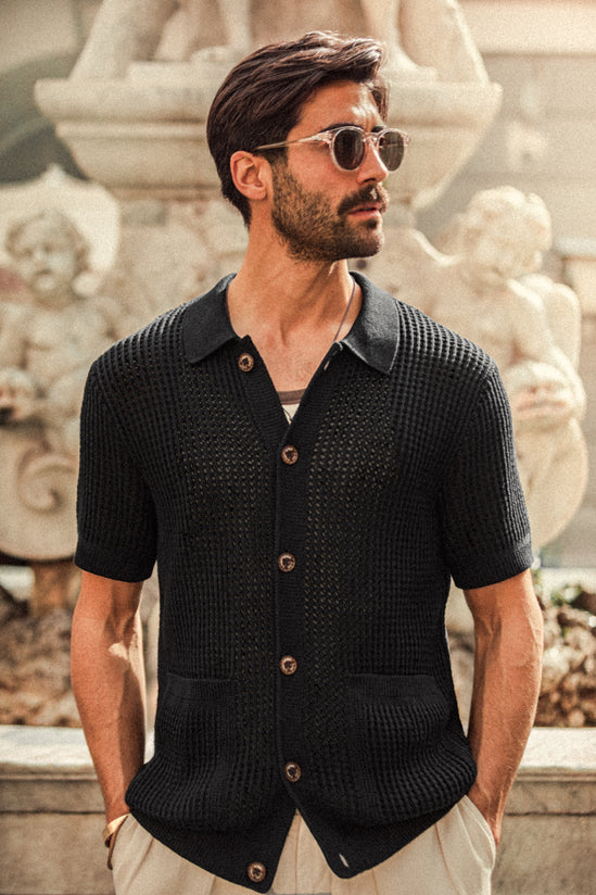 Santo Crochet Cardigan Black