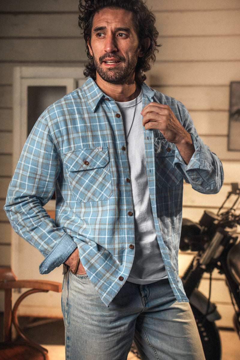 McQueen Stockman Shirt Blue Check | Men's Shirts | &SONS
