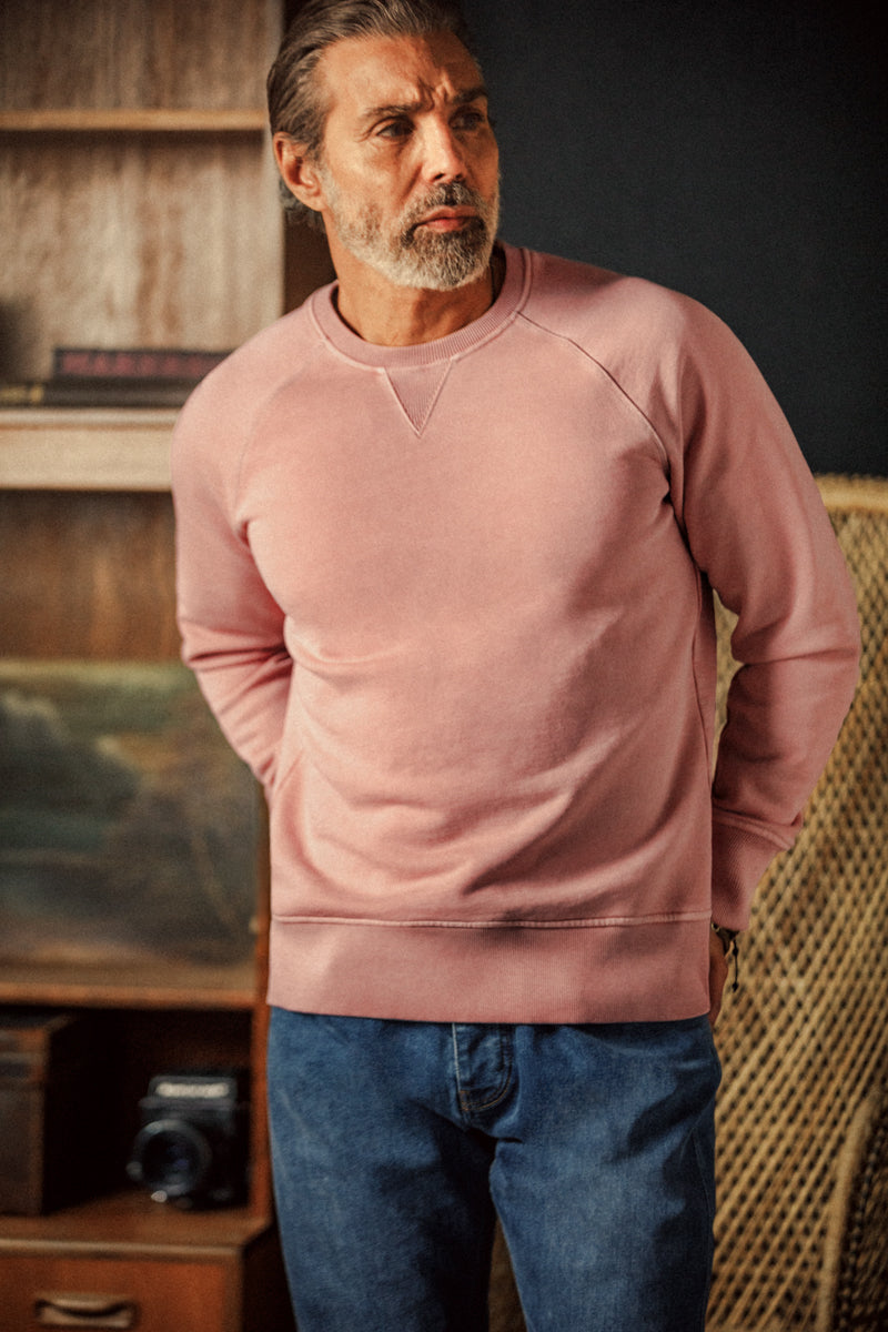 Ellis Natural Dye Sweat Pink | Mens Sweater | &SONS