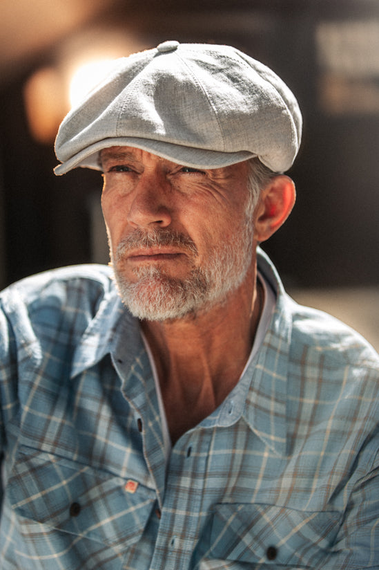 McQueen Linen Baker Boy Hat Natural
