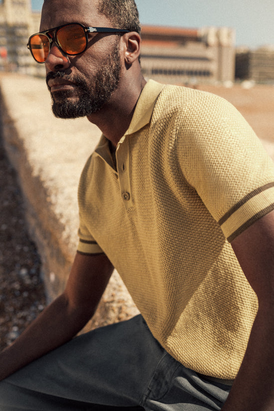 Dempsey Knitted Polo Tan
