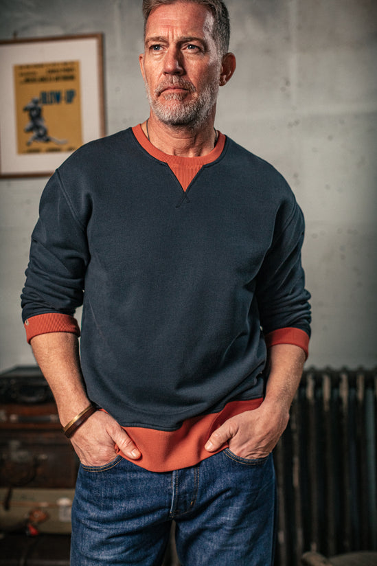 Marshall Colour Block Sweatshirt Navy