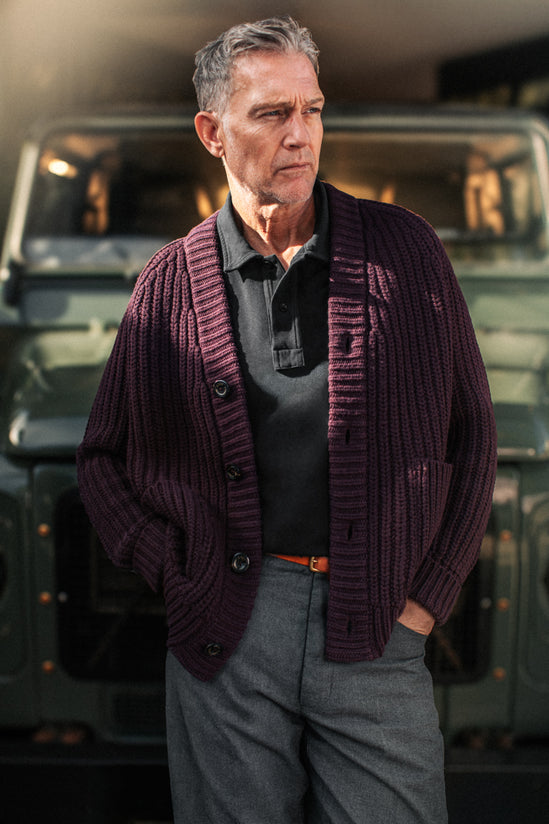 McQueen Max Knitted Cardigan Maroon