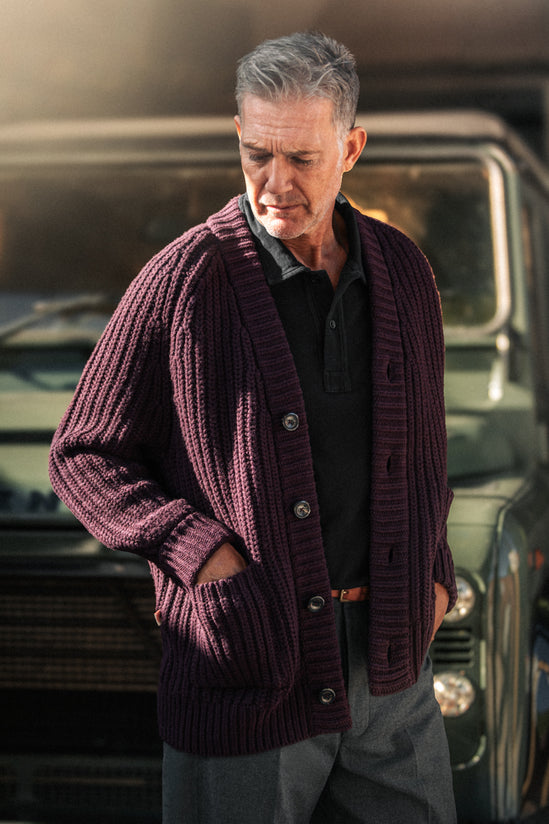 McQueen Max Knitted Cardigan Maroon