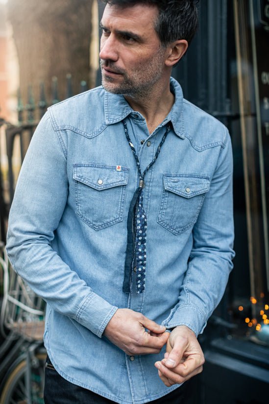&SONS Buta Braided Bandana Blue