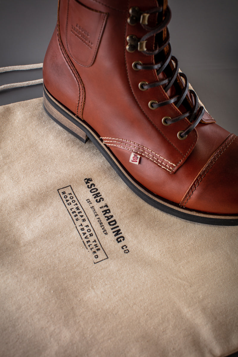 &SONS Drover Brown Leather Boots | Hand Made Unisex Leather Boots – www ...