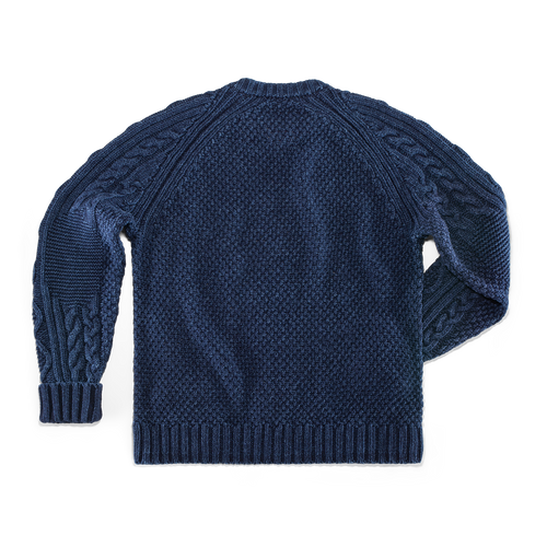 Bergman Indigo Cable Knit | Men's Knitwear | &SONS Bergman Indigo Cable Knit | Men's Knitwear | &SONS