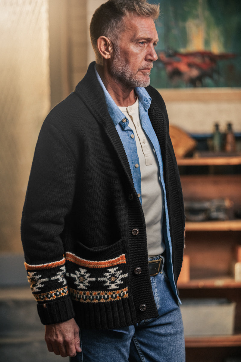 Homestead Cardigan Charcoal | Men's Cardigans | &SONS