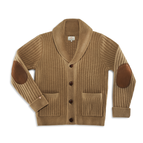 McQueen Lombard Shawl Collar Cardigan Tan | Men's Cardigan | &SONS