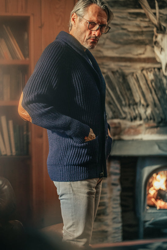 Pioneer British Wool Cardigan Navy