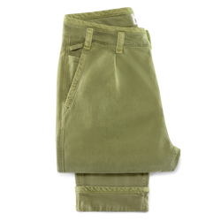 Grant Pleat Front Chino Olive Green