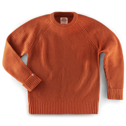 &SONS Abel Ribbed Crew Neck Burnt Orange