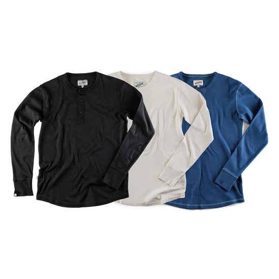 Elder Henley Long Sleeve 3 Pack – Raw/Black/Indigo