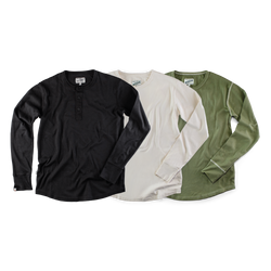 Elder Henley Long Sleeve 3 Pack – Raw/Black/Green