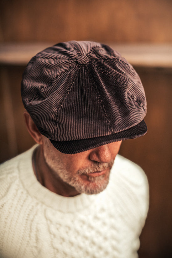 Umber Cord Baker Boy Hat