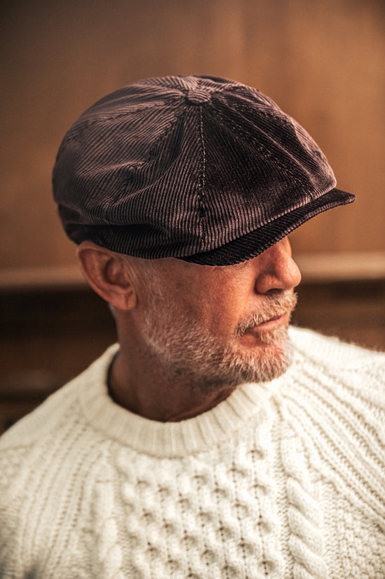 Umber Cord Baker Boy Hat