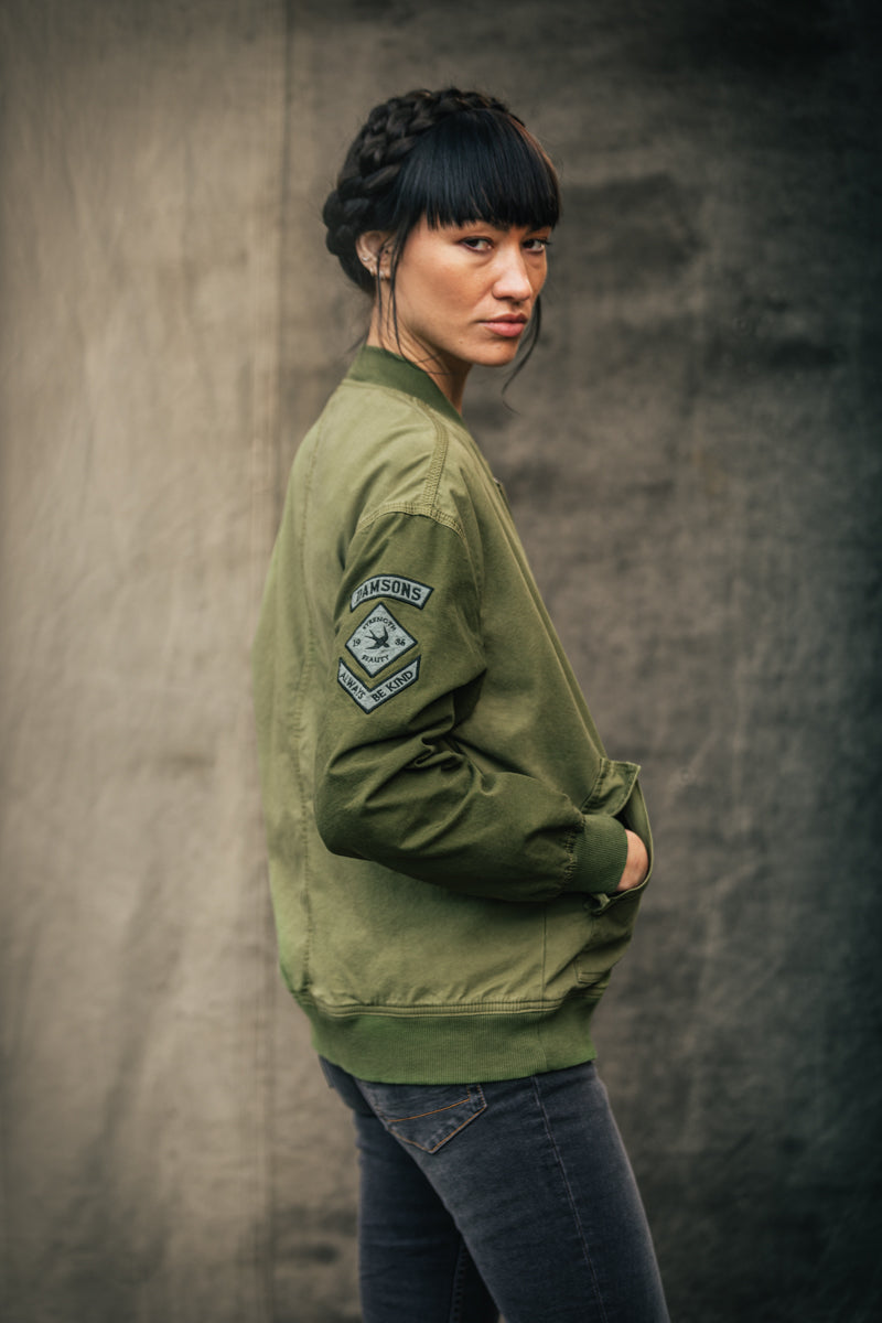 Damsons Cali Bomber Jacket Army Green