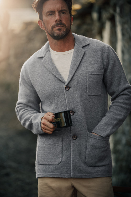 Denton Merino Wool Blazer Grey Marl