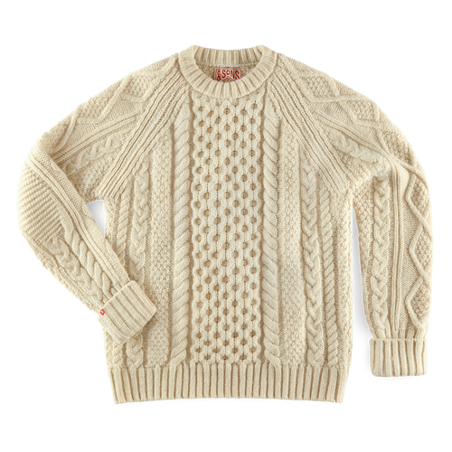トップス Caledoor British Wool Crew Neck Knit &SONS Clyde Knit Jumper Ecru