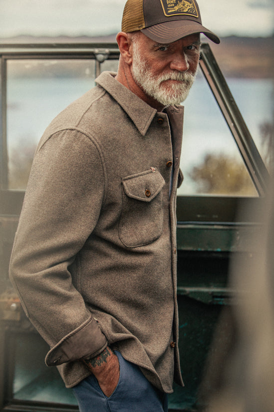 Home Wool Overshirt Fawn