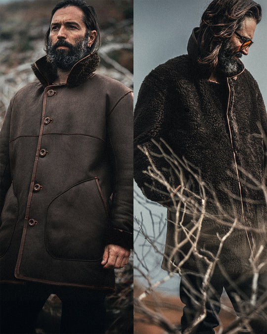 ROGUE by &SONS Jeremiah Reversible Shearling Coat Brown