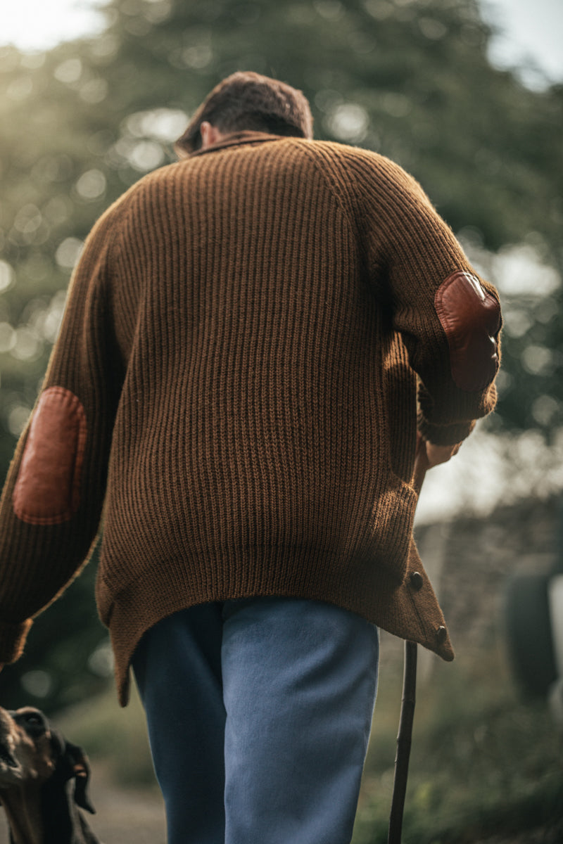 Pioneer British Wool Cardigan Brown | Men's Knitwear | &SONS