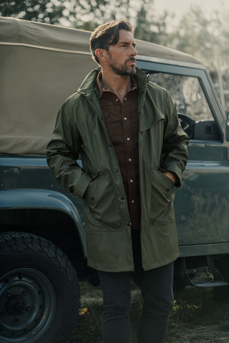 Ark Raincoat Green | Men's Raincoats | &SONS