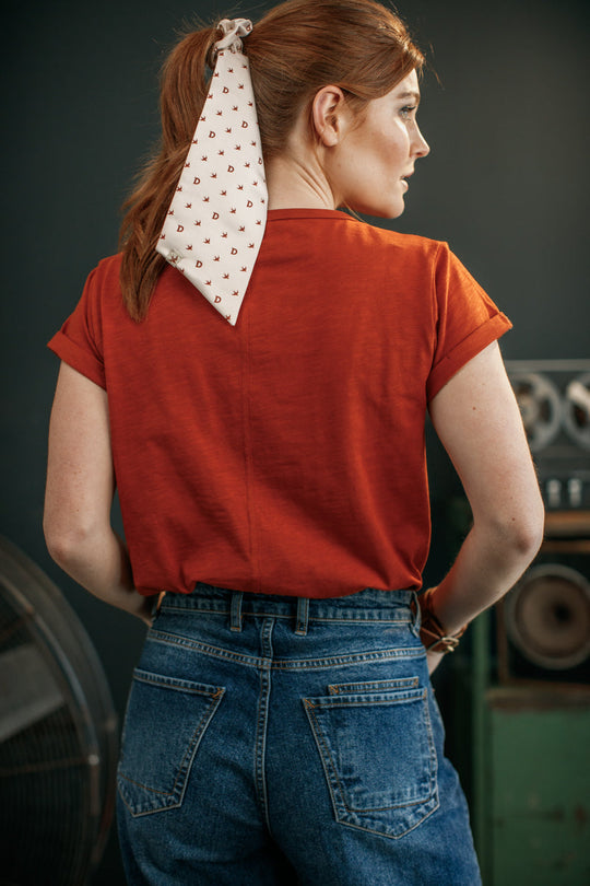 Damsons Swallow Scrunchie Headscarf Cream