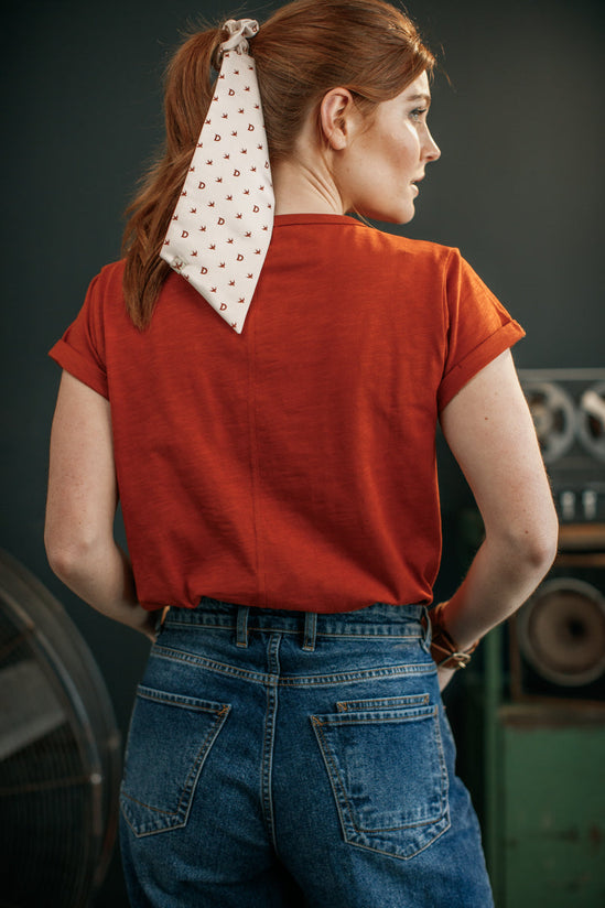 Damsons Swallow Scrunchie Headscarf Cream