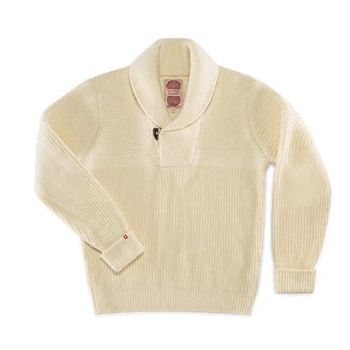 Isaac Shawl Collar Knit Natural | Men's Knitwear | &SONS