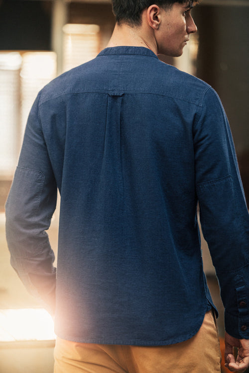 grandad dress shirt Edward Grandad Shirt Indigo