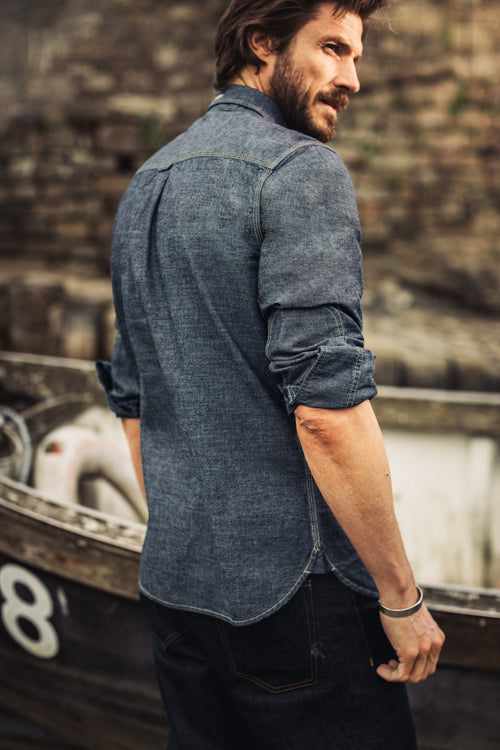 &SONS Luke Shirt Dark Chambray XL &SONS Luke Shirt Dark Chambray XL