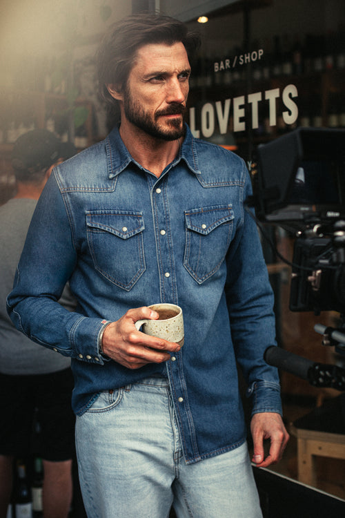 McQueen Randall Denim Shirt Blue McQueen Randall Denim Shirt Blue