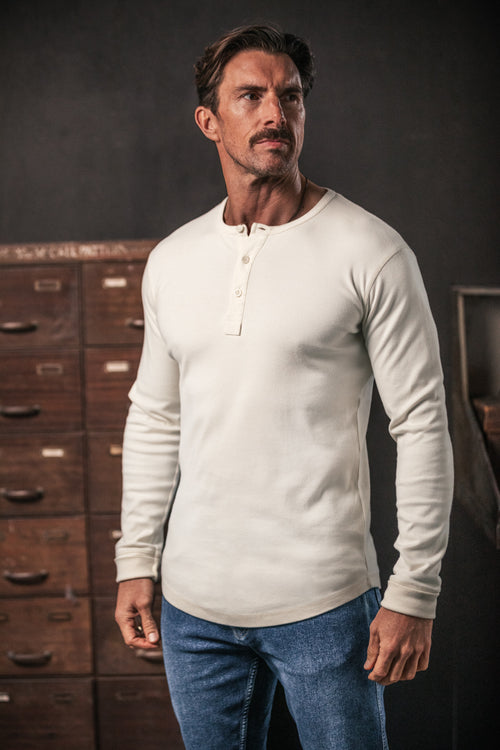 henley over dress shirt Ribbed Henley Shirt