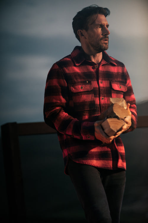 Carder Shirt Red/Black | Men's Plaid Shirt | &SONS Carder Shirt Red/Black | Men's Plaid Shirt | &SONS