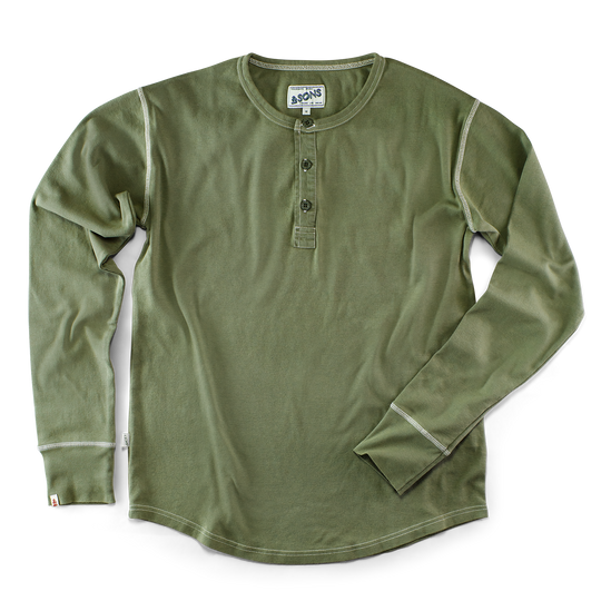 The New Elder Henley Shirt Army Green