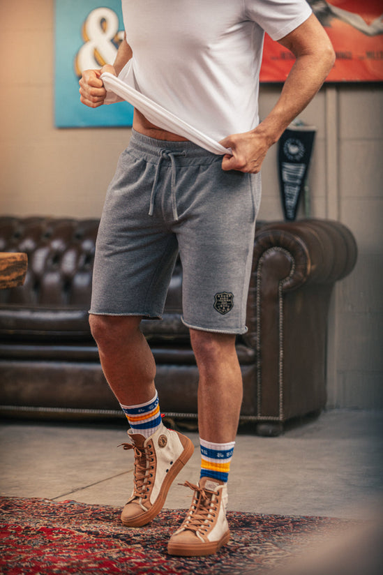 Track Cut-Off Shorts Grey Marl