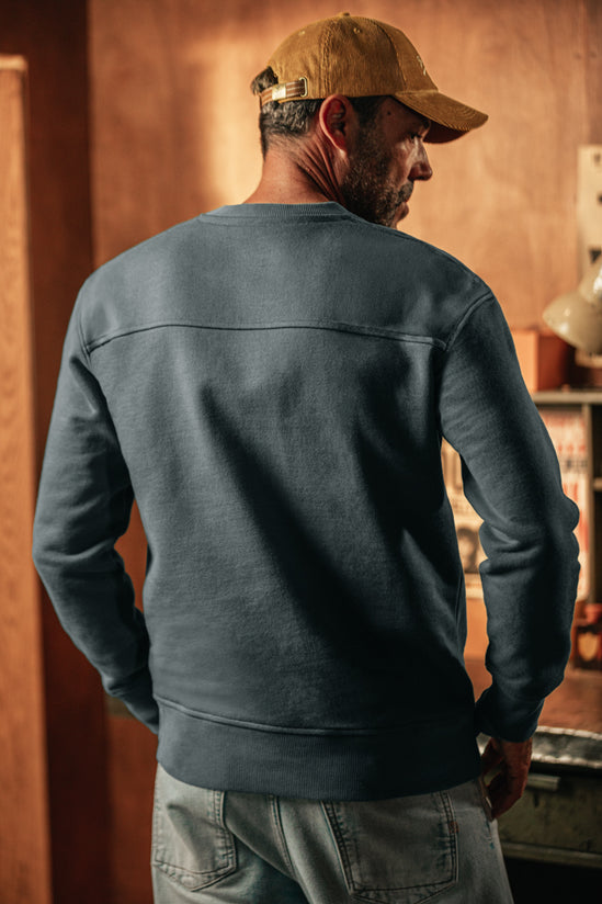 Anderson Cross Neck Sweatshirt Storm Blue