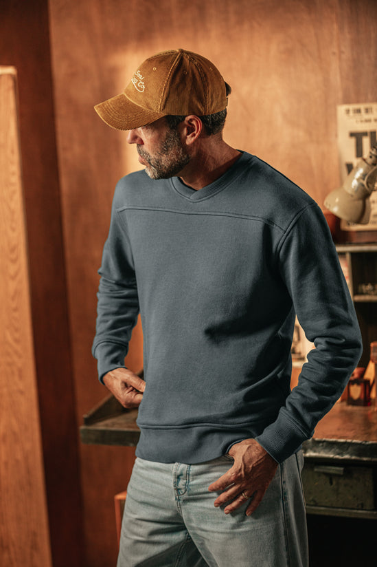 Anderson Cross Neck Sweatshirt Storm Blue