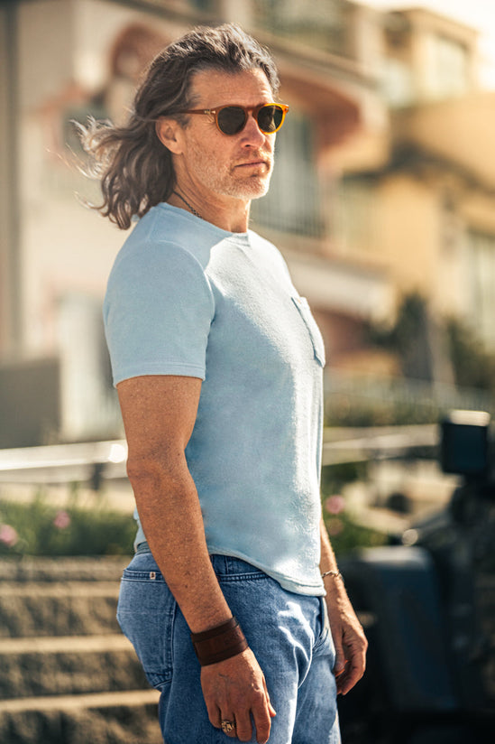 Marina Towelling Tee Sky Blue