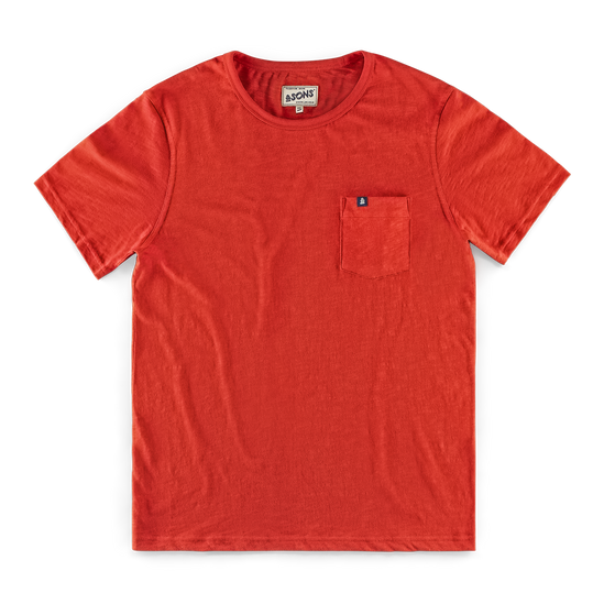 &SONS Slub Pocket T-shirt Red